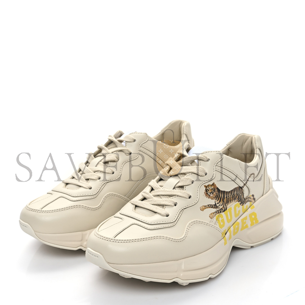 GUCCI CALFSKIN TIGER RHYTON SNEAKERS 